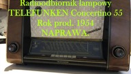 Radio lampowe Telefunken Concertino 55, rok produkcji 1954! Radio z duszą.  Naprawa.