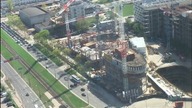Przyszłe wieżowce widziane z 37 piętra WARSAW SPIRE
