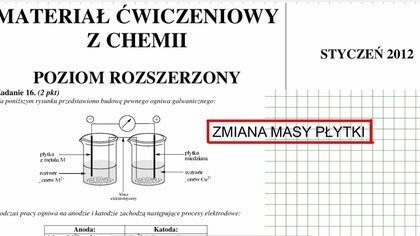 ZADANIE 16 OKE POZNAŃ STYCZEŃ 2012 USTALANIE WZORU METALU ZMIANA MASY PŁYTKI.  #chemia #chemistry