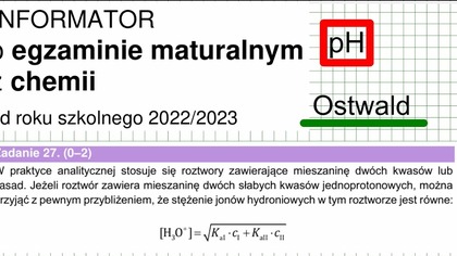 ZADANIE 27 CKE 2023 INFORMATOR pH OSTWALD TABELKA LOGARYTMY