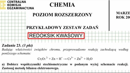ZADANIE 23 CKE 2008 MARZEC OKE REDOKS KWASOWY BEZ STOPNI