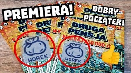 Zdrapki Lotto  Premiera! 14 zdrapek DRUGA PENSJA!  Dobry początek! 