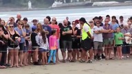 Рекорд Гинесса голые нудисты в океане Gisborne 2012
