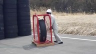 Tire explodes