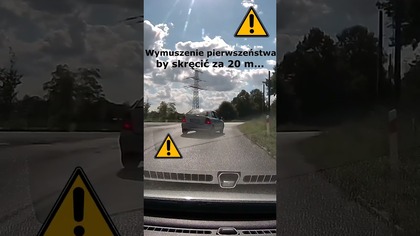 Wymuszenie pierwszeństwa by skręcić za 20m #shorts #rikordwidjo