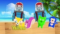 Cosmonaut and Alien smile and cry showing emotions and learn colors