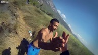 Odważny Polski kitesurfer