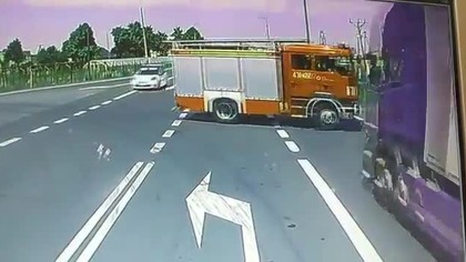 Wypadek straży pożarnej w Kluczborku 