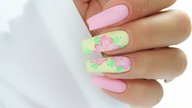 Summer flowers nails art tutorial step by step /Allepaznokcie Molly Lac