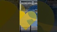 Napis I love Stal stanął przed stadionem w Gorzowie