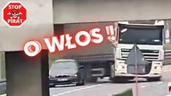 O mały włos ciężarówka nie zmiotła stojącego BMW z drogi ekspresowej S19.  STOP PIRAT