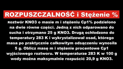 ROZPUSZCZALNOŚĆ i Cp | OCHŁADZANIE | Legendarny zbiór | Zadanie 4. 1. 25.  Roztwór KNO3 o masie m ...