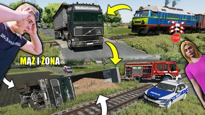 TO MIAŁ BYĆ ZWYKŁY DZIEŃ W PRACY CIĘŻARÓWKA UTKNĘŁA NA TORACH DOSZŁO DO WYPADKUMĄŻ I ŻONA87