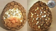 Jak zrobić ażurowe jajo lampion z plasterków drewna - Pomysły plastyczne DiY