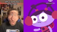 Ladybird Lu is reacting the Jeffy Crashes On His Dad Video