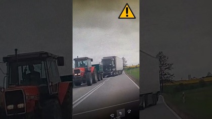 Dwóch zawodowych kierowców wyprzedza na czołówkę #shorts #rikordwidjo