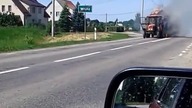 Ełk: Traktor z płonącą przyczepą