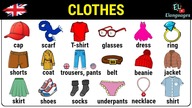 Clothes in English vocabulary - Clothing names with pictures