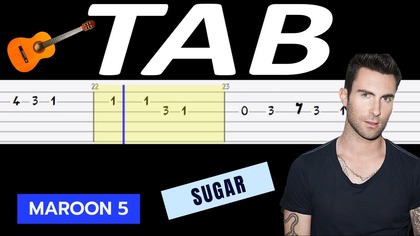  Sugar (Maroon 5) - melodia TAB (gitara)  NUTY W OPISIE 