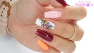 Autumn Rose nails art tutorial /Gabrielle Nails / Charbonne