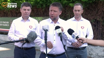Afera wizowa briefing prasowy przed Komendą Gł&oacute;wną Straży Granicznej, 18. 09. 2023