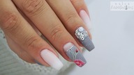 Babyboomer and Gray florar nails / Colours by Molly