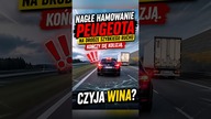 Nagłe hamowanie na ekspresówce i sekundy do kolizji.  Kto tu zawinił?  #polskiekierowcy #kolizja