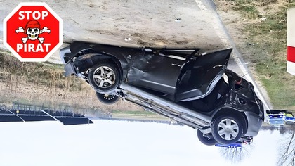 Pijacki rajd matki z trzema promilami zakończony na dachowaniem.  STOP PIRAT