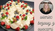 WIENIEC BEZOWY Z OWOCAMI I BITA ŚMIETANĄ NA DZIEŃ MATKI