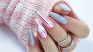 pink valentines nails art / AlleLac