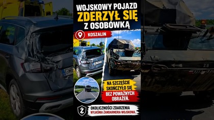  Kolizja wojskowego pojazdu z osobówką w Koszalinie.  Co tam się wydarzyło?  #shorts #dashcam