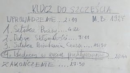 [281] Ode mnie + Praca, Skłonności, Idealizm.  Klucz do szczęścia? (1927) M. B