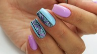 Easy violet and Blue nails art / Bluesky Polska