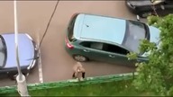 Kobieta wyjeżdża z parkingu