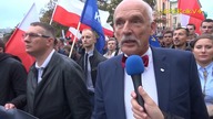 Janusz Korwin-Mikke na manifestacji Polacy przeciw imigrantom 12.09.2015