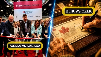 Wiceminister pokazał im BLIK.  W Kanadzie wciąż płacą książeczkami czekowymi