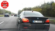 Blokowanie pasa, zajeżdżanie drogi i spowalnianie ruchu przez kierowcę BMW.  STOP PIRAT