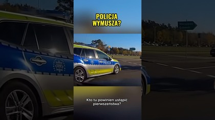 Czy policja może tak jeździć? Kto zawinił?  #policja #prawo #rondo