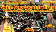 Sejm to prywatna firma.  Państwo to fikcja, to tylko prywatne spółki.  NWO.  Wywiad z Beną.