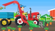 SERIES fairy tales for KIDS about tractors - Carrot Machine and Gardening