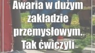 Awaria w dużym zakładzie przemysłowym.  Tak ćwiczyli strażacy
