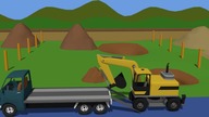 Great yellow Excavator Story | Formation and uses For Kids | Bajki Strzęt Budowlany - Koparki