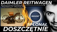 Pierwszy w historii motocykl, spłonął doszczętnie.  Daimler Reitwagen z roku 1885.