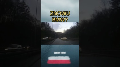 BMW znosi na lewym pasiesekundy od tragedii.  Kto zawinił?#bmw #wypadek #lewypas #droga #chwilagrozy