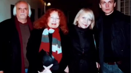 Polska aktorka Janina Szarek i jej mąż, literat Olaf Münzberg.  Publicystka Alwida Bajor.  Wilno, 2009