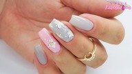 Easy flowers pattern design nails art / Cuccio