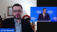Premier Hiszpanii Pedro Sanchez w Davos 2023 omawia dr Piotr Napierała