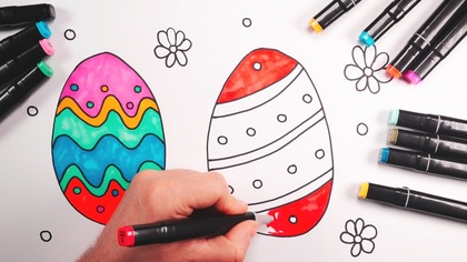 Rysowanie i kolorowanie jajek wielkanocnych