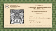 Kazanie na Uroczystość Bożego Ciała   ks  Grzegorz Śniadoch IBP   Kościół Katolicki