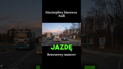 Kierowca Audi w Jaworznie stracił cierpliwość i pojechał pod prąd przez zatokę autobusową